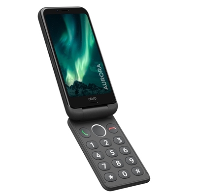Doro Aurora A21 smartphone 64GB med klap-tastatur koksgrå