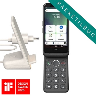 Doro PAKKE Aurora A21 smartphone 64GB | Inkl. bordlader og vægoplader