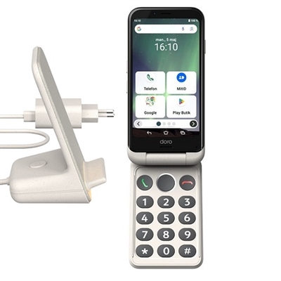 Doro PAKKE Aurora A21 smartphone 64GB hvid | Inkl. trådløs opladning