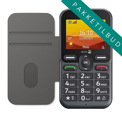 Doro Leva L11 inkl. cover 4G senior mobiltelefon sort