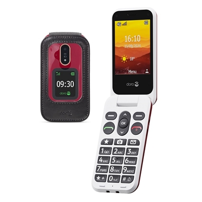Doro Leva L31 inkl. cover klap mobiltelefon rød