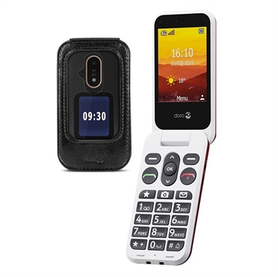Doro Leva L31 inkl. cover klap mobiltelefon sort