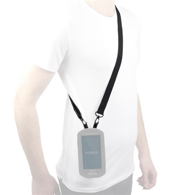 Justérbar skulderrem til mobiltelefoner fra Mobilis sort