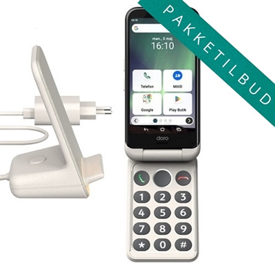 Doro PAKKE Aurora A21 smartphone 64GB | Inkl. bordlader og vægoplader