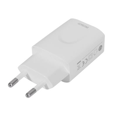  USB-A vægoplader med USB-C kabel 1m, hvid